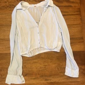 Free People Cropped Button Down